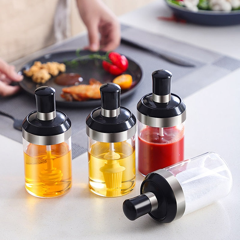 Glass Integrated Spice Bottles