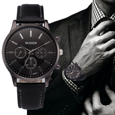Relogio Retro Design Leather Band
