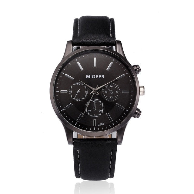 Relogio Retro Design Leather Band
