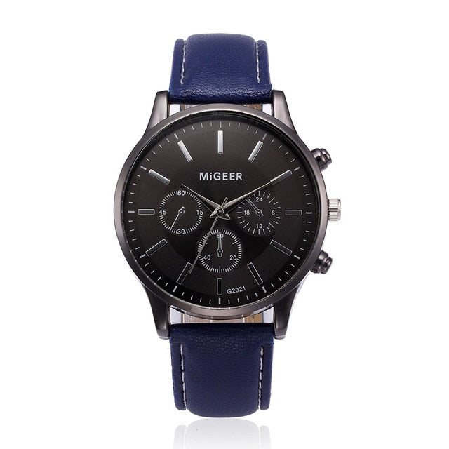 Relogio Retro Design Leather Band